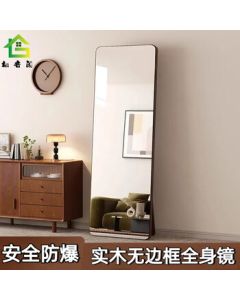 Qiyin Pavilion Solid Wood Mirror Full-Length Mirror Floor Mirror for Home, Girls' Bedroom Dressing Mirror, Clothing Store Fitting Mirror, Large Wall-Mounted Mirror