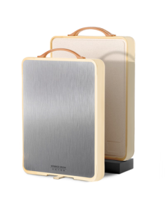 Kangbache Stainless Steel Anti-Bacterial Cutting Board, Double-Sided Chopping Board for Vegetables and Meat, Anti-Mold Kitchen Board, 40*28cm