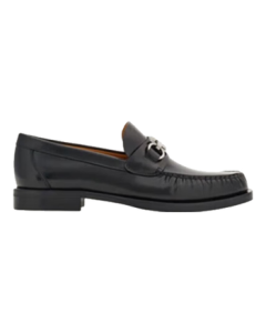 Ferragamo Men's Black Gancini Buckle Moccasins 0762695_3E _ 75 Gift for Boyfriend