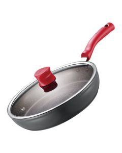 SUPOR Flat Pan 28CM Red Dot Non-Stick Frying Pan for Fish and Steak, Starstone Series, Easy to Clean PJ28W8