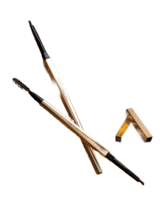 MINISO Small Gold Tube Automatic Eyebrow Pencil - Waterproof, Sweatproof, Smudge-Proof with Brow Brush, Long-Lasting Water Resistance, Gray Brown (1 Piece)