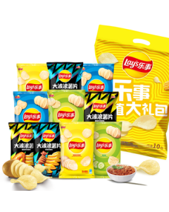 Lay's Potato Chips (Cucumber Flavor + Original Flavor + Red Stewed Flavor + Squid Flavor + Chicken Wing Flavor) 400g Mixed 10 Packs