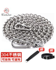 Wanqian 304 Stainless Steel Dog Chain Leash for Medium to Large Dogs, Anti-Bite Iron Collar with 4.0mm Chain for Bulldogs and Fighting Dogs