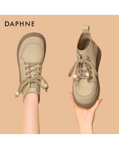 Daphne Retro Fashion Boots New British Short Shaft Martin Boots Platform Ankle Boots 4025605046 Beige Size 39
