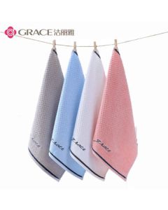 Grace毛巾 34*34cm 48g 简约素雅方巾家用纯棉吸水柔软洗脸面巾 1条装