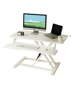 Xiaojiangcai Height Adjustable Desk Office Desktop Riser Computer Stand Standing Desk Converter White 65