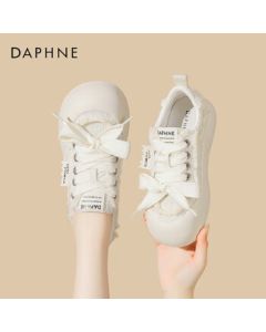 Daphne Women's Casual Shoes, Small Luxury Style Round-Toe Platform Sneakers, Versatile Shoes 4024101172, Beige, Size 38