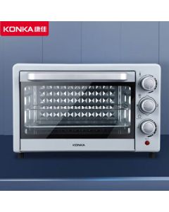 KONKA Electric Oven · 20L Multi-function Home Baking Oven for Cakes, Three-Knob Design with Upper and Lower Heating Tubes, Temperature Adjustment from 90~250°C / Model 2001-M