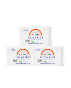 LilyBell All-Cotton Makeup Pads, Makeup Remover Pads, Wet Compress, Facial Cleansing, Toner Application, Nail Polish Remover, 222 Pads * 3 Packs
