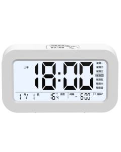 Kambas Electronic Alarm Clock for Students, Wake-Up Essential Digital Clock, Must-Have for Back-to-School Season 801, Rechargeable White