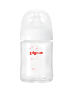 Pigeon Wide Neck Glass Baby Bottle Anti-Colic 160ml with Small Size Nipple for 1 Month+ AA186