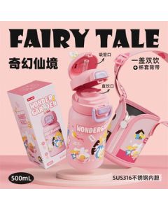JEKO&JEKO Fairy Tale Series Kids Double Drink Insulated Cup 500ML SWC-3271 SWC-3271 Random Color