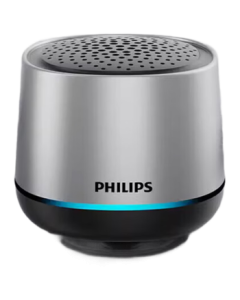 Philips TAS1009 Wireless Bluetooth Speaker with Built-in Microphone for Hands-free Calls, Portable Home & Outdoor Universal Sound System, Desktop Audio Smart Speaker - Silver
