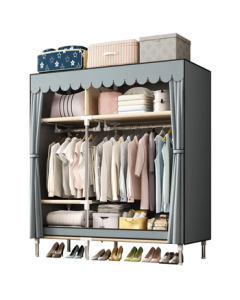 Le'Aijia Wardrobe, Heavy-Duty Steel Tube Closet, Fabric Wardrobe for Rental Homes, Bedroom Wardrobe, Student Closet, Dormitory and Household Use