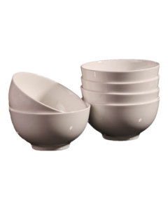 Haoya Underglaze Jingdezhen Tableware Set, 4.5-inch Rice Bowl, Ceramic Bowl, Set of 6, Pure White