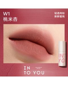 INTO YOU Air Lip Mousse Matte Lip Glaze Lipstick for Women, Long-Lasting Birthday Gift for Her, Companion Gift W1 Peach Beige 1.8g