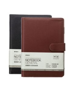 M&G B5/18K 100-Sheet Black Loose-Leaf Notebook, Meeting Minutes Notebook with Snap Closure Faux Leather Cover, Affordable Business Notepad APYF4T74, 1 Piece, Black