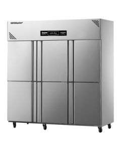 Royalstar Six-Door Commercial Refrigerator, Upright Six-Door Freezer, Dual-Temperature Fridge & Freezer, Kitchen Refrigerator with Electronic Temperature Control, Low Power Consumption, Catering Kitchen Freshness Cabinet