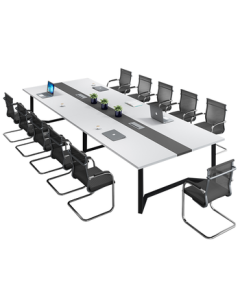 Anmeicheng Conference Table - Simple Modern Office Desk for 6/8/10 People, Large/Small Rectangular Table, Meeting Table, Training Table, Conference Table with Chairs Set (3.2*1.4m) [Chairs Not Included]