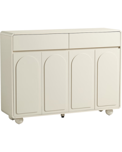 LINSY Home Entryway Cream-Colored Shoe Cabinet with Storage, Wall-Mounted Hallway Cabinet, Roman Series UN1N