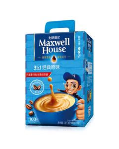 Maxwell House Instant Coffee 3-in-1 Original Flavor 13g*100 Sticks Boxed