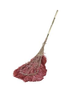 Bangwo Bamboo Broom for Sanitation, Large Bamboo Broom with Plastic Filaments, Total Length 2.1m, Leaf Width 45cm, Unit: Piece