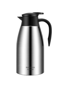 Maxcook Vacuum Insulated Stainless Steel Thermos, 2L Capacity, 304 Stainless Steel Household Hot Water Bottle, Natural Finish MCB390