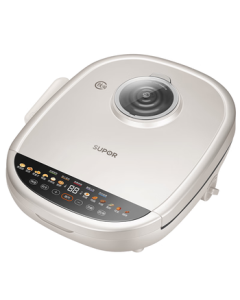 SUPOR Electric Pancake Maker, Detachable Dual-Sided Heating Pancake Grill, Deepened Griddle Pan, Breakfast Maker, Sandwich Maker, 0-Fluoride Titanium Ceramic Coating, Glass Top Cover JD30RQ889