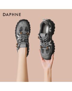 Daphne Platform Chunky Sneakers for Women, New 2025 Collection, Casual Athletic Shoes with Height Increase, Style 4025404055, Grey, Size 36