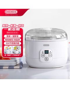 OIDIRE Yogurt Maker, 1L Home Small Automatic Yogurt Maker with Constant Temperature Fermentation, Rice Wine and Natto Maker [Includes Ceramic Cups + 304 Stainless Steel Inner Pot] ODI-SA13 White