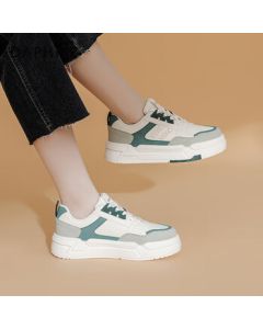 Daphne Daphne Women's White Sneakers New Wheat Stitch Versatile Women's Shoes Thick-Soled Sports Shoes for Women Casual Sneakers Green White 37