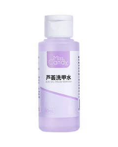 Miss Candy Nail Polish Gentle Nail Polish Remover 100ml, Dual-Purpose for Oil-Based & Water-Based Nail Polish, Aloe Vera Nail Polish Remover PT064
