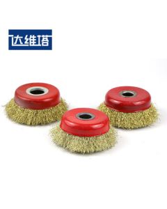 Davita Angle Grinder Wire Brush Rust Removal Polishing Head Metal 100 Polisher Bowl-Type Steel Wire Wheel Brush Thickened Premium Big Red Bowl 16-Hole