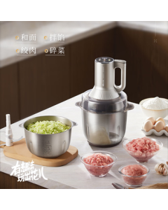 Bear Meat Grinder for Home Use, Multi-Functional Dough Mixer, Meat Mincer for Dumplings and Pasta, 3.5L QSJ-W05G3