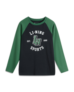 Li-Ning Long Sleeve T-Shirt for Teens Unisex 2025 Trendy Color Block Round Neck Sport Top YTLV077