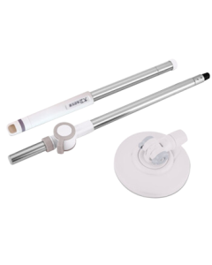 David Spin Mop Original Accessories Set - New V Power Rod + 3rd Gen Plastic Handle Base (White) Compatible with D9