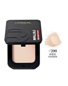 L'Oréal Infallible Matte-Lock Oil-Control & Pore-Minimizing Powder Foundation 200 Cool Porcelain, Oil Control, Concealer, Matte Finish, Mid-Autumn Festival Gift for Girlfriend