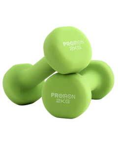 PROIRON Plia Coated Dumbbell Set for Women, Home Use, Kids - Fruit Green 2kg*2