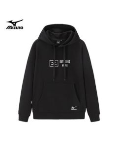 Mizuno Outdoor Hooded Sweatshirt Men's Loose Unisex Solid Color Versatile Long Sleeve T-Shirt Top Black XL