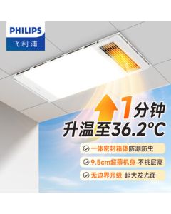 Philips Bath Heater with Lighting and Exhaust, 300x600 Integrated Ceiling Mount, Triple Function for Warm Air, Ventilation, and Lighting [Powerful Rapid Heating] 2600W Dual-Core Warm Air