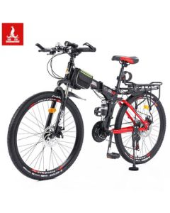 Phoenix Folding Mountain Bike, 27-Speed Disc Brake Shock-Absorbing Folding Bicycle for Adults, Men, Women, and Students, Suitable for Road and Off-Road Cycling