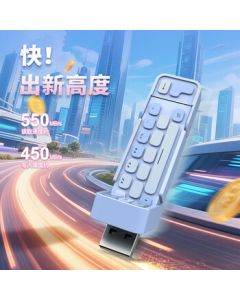 Lenovo 256GB Xiaoxin Solid-State Flash Drive with 550MB/s Read Speed, Dual Interface USB3.2 & Type-C, Large Capacity for Phones and Computers, Sky Blue