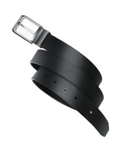J.ZAO【Cross Grain】Italian Genuine Leather Pin Buckle Belt for Men, Birthday Gift for Boyfriend, Black