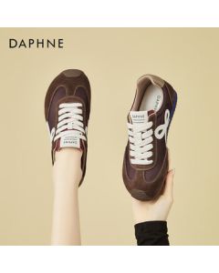DAPHNE Retro German Training Shoes for Women - Flat, Versatile, Comfortable, Fashionable Soft-Sole Casual Sneakers - Brown - Size 39