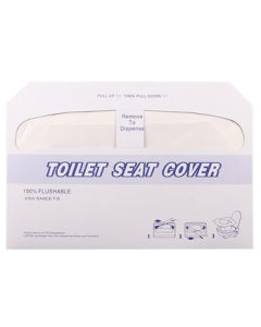 Haistick HKW-107 Soluble Disposable Toilet Seat Covers (250 Sheets) Thickened Seat Paper 1/2 Fold Wood Pulp 14g