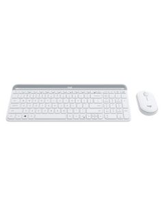 Logitech MK470 Wireless Keyboard and Mouse Combo, Ultra-Thin Compact Silent Membrane Keyboard for Office and Travel, Wireless Keyboard and Mouse Set, White