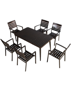 Purple Leaf (Ziye) Outdoor Patio Furniture Set Waterproof Sunproof Aluminum Alloy Dining Table and Chairs for Garden, Terrace, Balcony