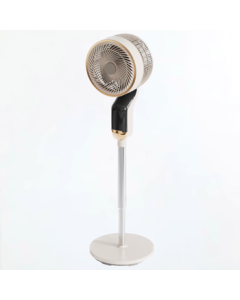 Bear 3D Full-Auto Oscillating Air Circulator Fan with Touch Screen Display, Voice Control, Electronic Remote, Anti-Tip Design, Electroplating Craft DFS-L30U6 [ZMD Safety Series]