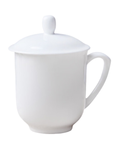 Tao Xianghui Teacup Office Ceramic Cup Pure White Bone China with Lid Meeting Cup Customizable Company LOGO Engraving