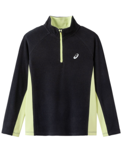 ASICS Kids' 2025 Winter Half-Zip Color-Block Long-Sleeve Top - Moisture-Wicking, Thermal, Comfortable 334251002503